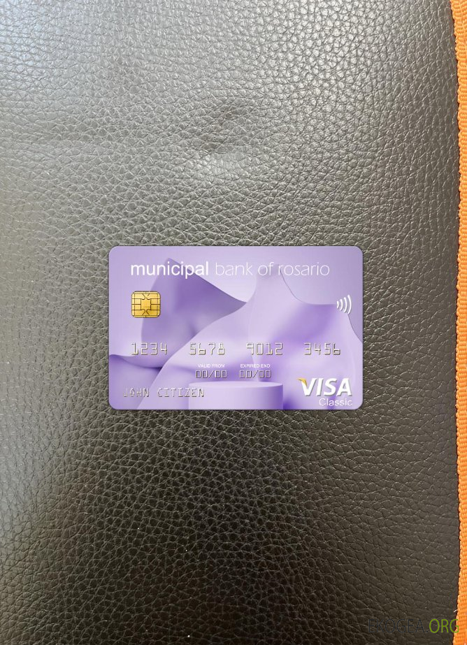 Banque municipale d'Argentine de Rosario, carte visa, photolook , avant